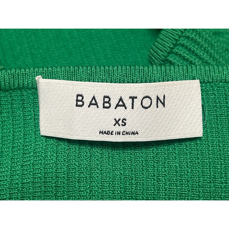 Aritzia Babaton Green Ribbed Knit Halter Sculpt Sleeveless Crop Top Size XS