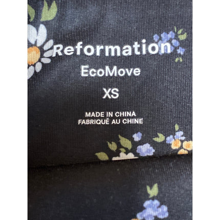 Reformation Rover Black Floral Sleeveless Square Neck Tank Crop Top Size XS