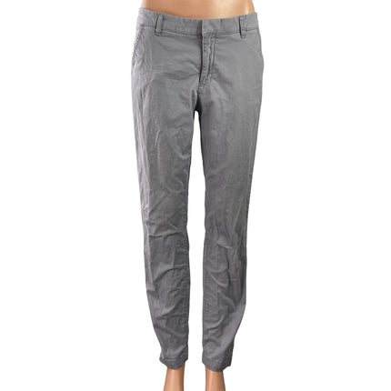 H&M LOGG Black Gray Mid Rise Slim Fit Straight Leg Chino Khaki Trouser Pants 6