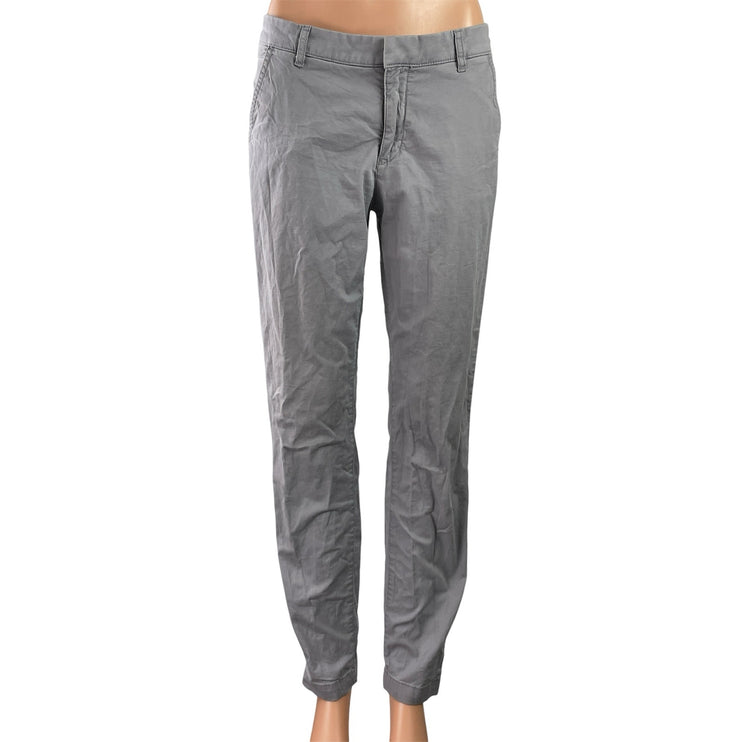 H&M LOGG Black Gray Mid Rise Slim Fit Straight Leg Chino Khaki Trouser Pants 6