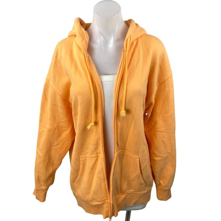 Aritzia TNA Cozy Women's Coral Fleece Full Zip Hoodie Hooded Sweatshirt Top 2