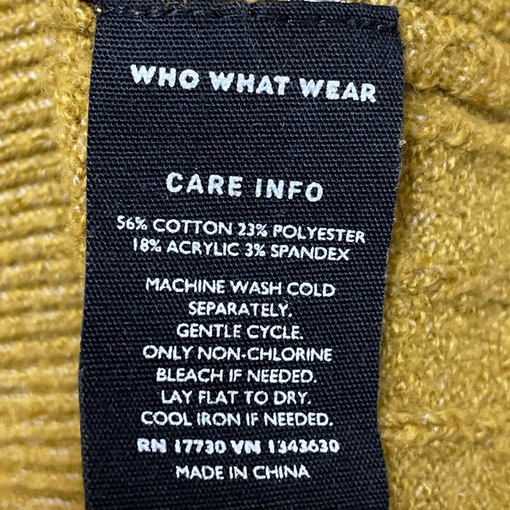 Who What Wear Women's Gold Sleeveless Crew Neck Ribbed Knit Sweater Tank Top M
