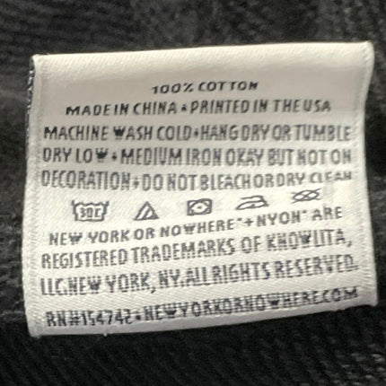 NYON Womens Black New York Or Nowhere Pocket Hoodie Hooded Sweatshirt Top Size S