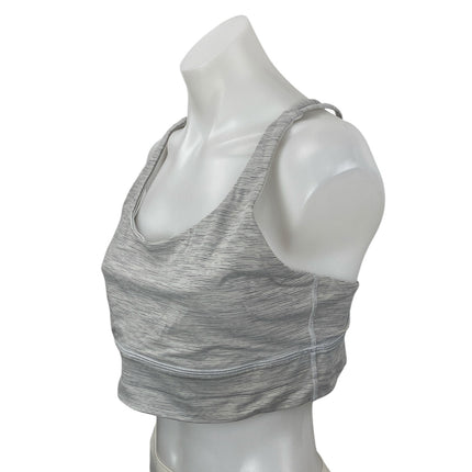 Lululemon Energy Gray Crossback Yoga Workout Athletic Sports Bra Crop Top Sz 12