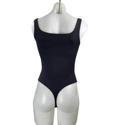 Aritzia Babaton Black Gray Sleeveless Square Neck Shapewear Bodysuits Top Size S