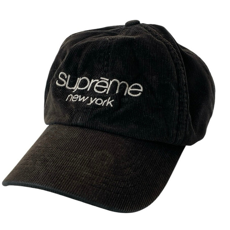 Supreme Unisex Black Corduroy Gore Tex Embroidered Logo Strapback Hat Cap OS