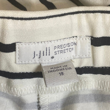 J. Jill Precision Stretch White Striped High Rise Pull On Straight Pants Size 18