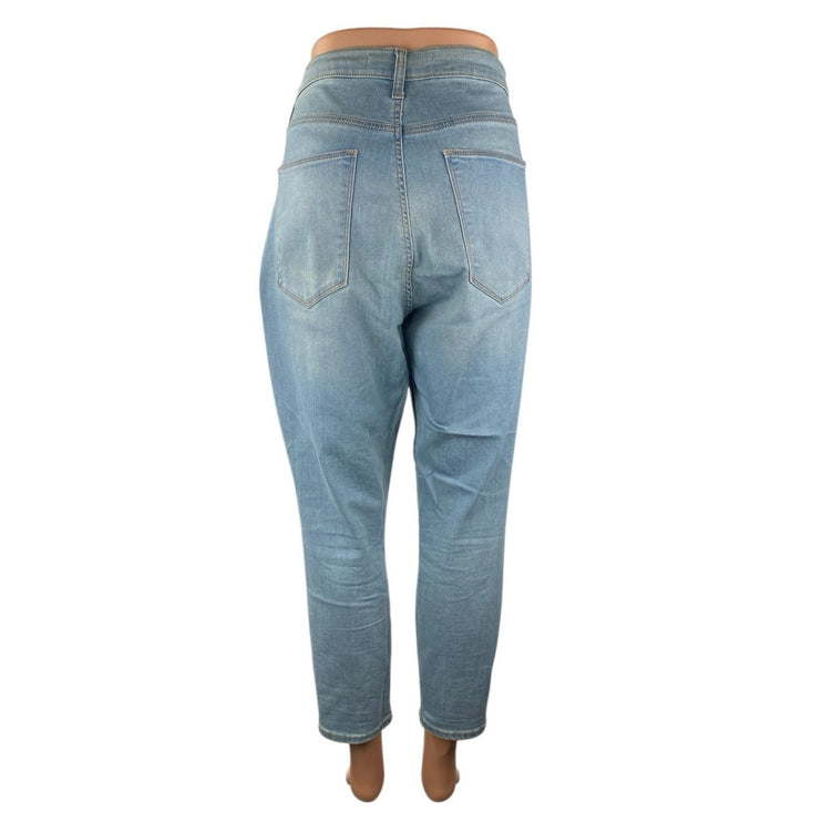 Gap 1969 True Skinny Super High Rise Crop Blue Light Wash Denim Jeans Size 32