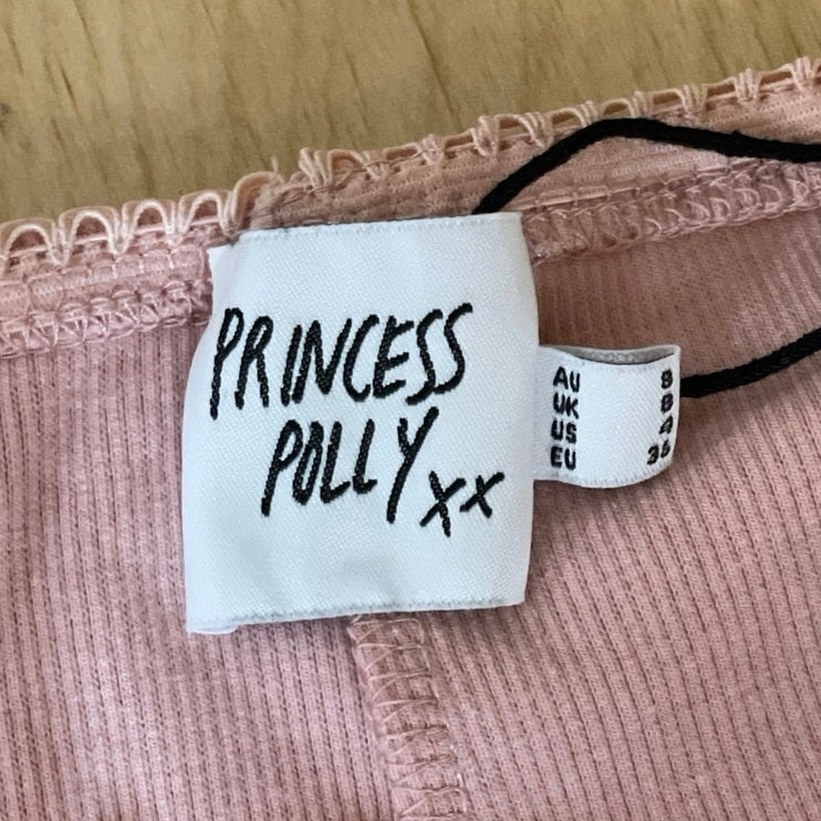 Princess Polly Pink Lace Trim Mid Rise Casual Lounge Skinny Sleepwear Shorts 4