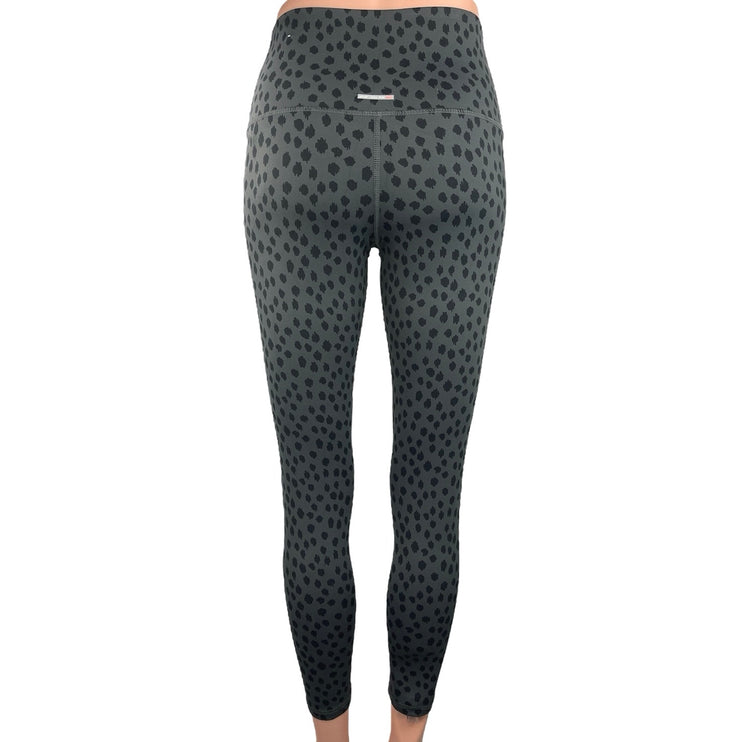 Aerie Black Gray Leopard Print High Rise Pull On Yoga Athletic Leggings Size M