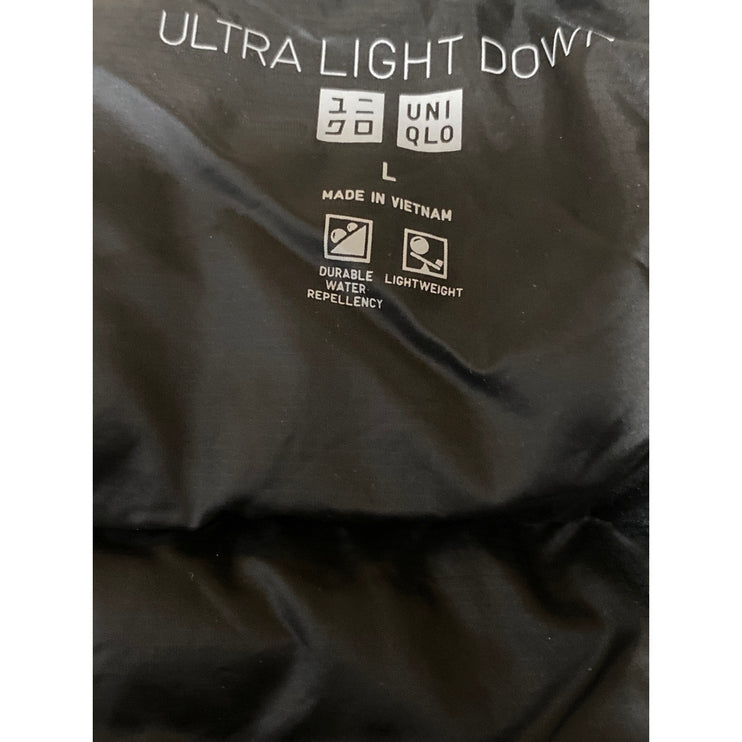Uniqlo Black Men's Ultra Light Down Sleeveless Snap Puffer Quilted Vest Jacket L