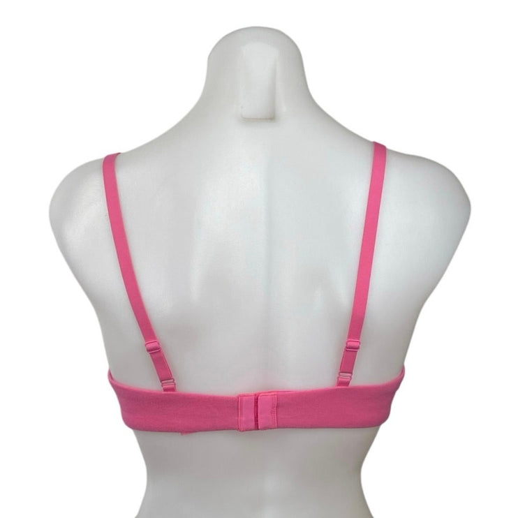 SKIMS Womens Pink Cotton Jersey Adjustable Strap Underwire T-Shirt Bra Size 34D