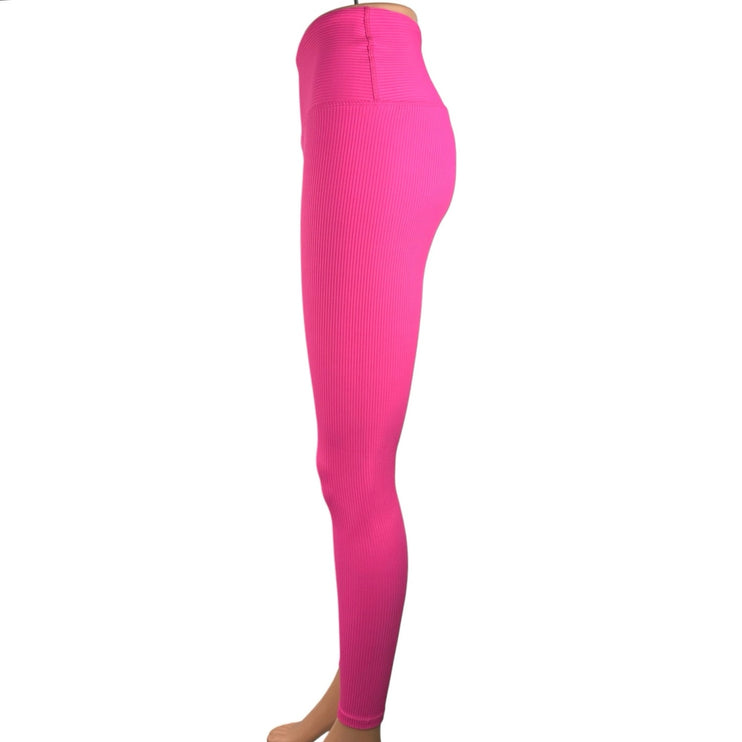 Year of Ours Women's Pink High Rise Pull On Stretch Athletic Fitness Leggings M