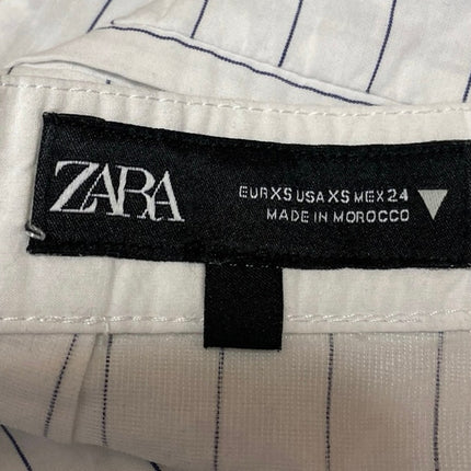 Zara Women's White Black Striped High Waisted A Line Casual Mini Shorts Size XS