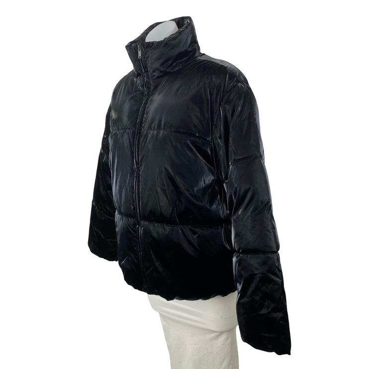 A New Day Women's Black Water Resistant Long Sleeve Full Zip Puffer Jacket Sz M