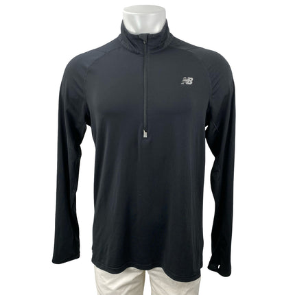 New Balance Men's Black High Neck Long Sleeve Sports Athletic Activewear Top L