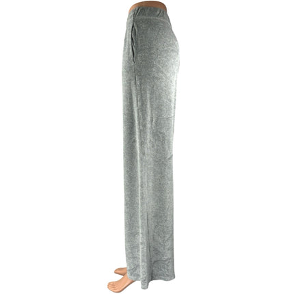 Bella Dahl Women's Gray High Rise Yoga Lounge Trousers Wide Leg Pants Size M