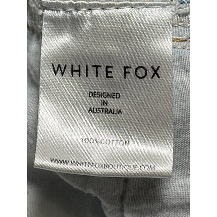 White Fox Women's Blue Light Wash Wide Leg Baggy Loose Fit Denim Jeans Size M