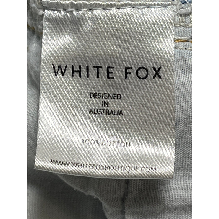 White Fox Women's Blue Light Wash Wide Leg Baggy Loose Fit Denim Jeans Size M