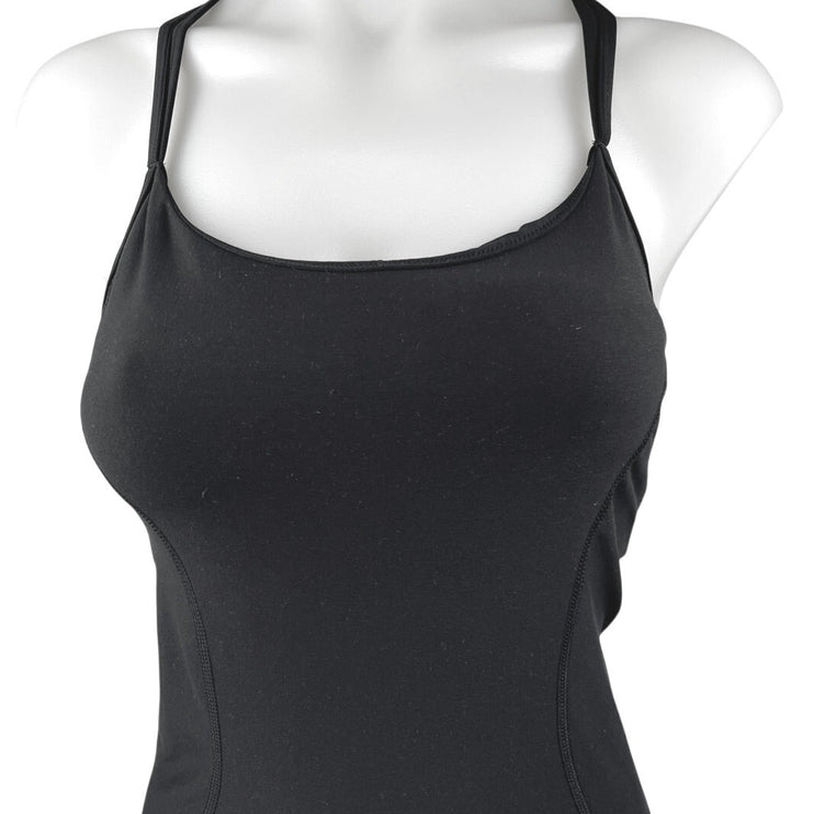 Abercrombie YPB SculptLUX Black Sleeveless One Piece Tank Romper Shorts Size S