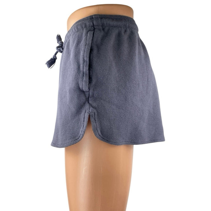 Brandy Melville Womens Purple Waffle Knit Drawstring Lounge Mini Shorts One Size
