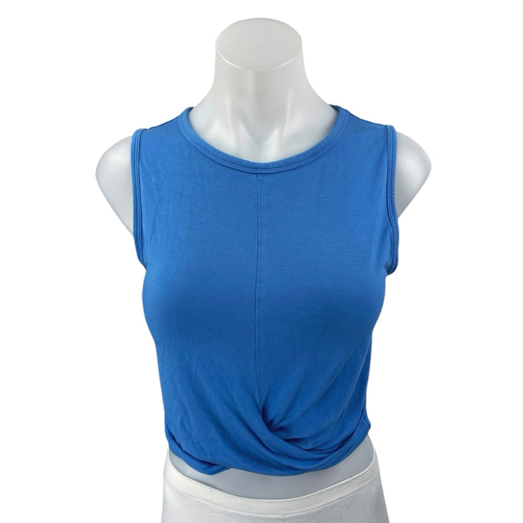 Alo Yoga Women's Blue Sleeveless Twist Front Cami Camisole Crop Tank Top Size S