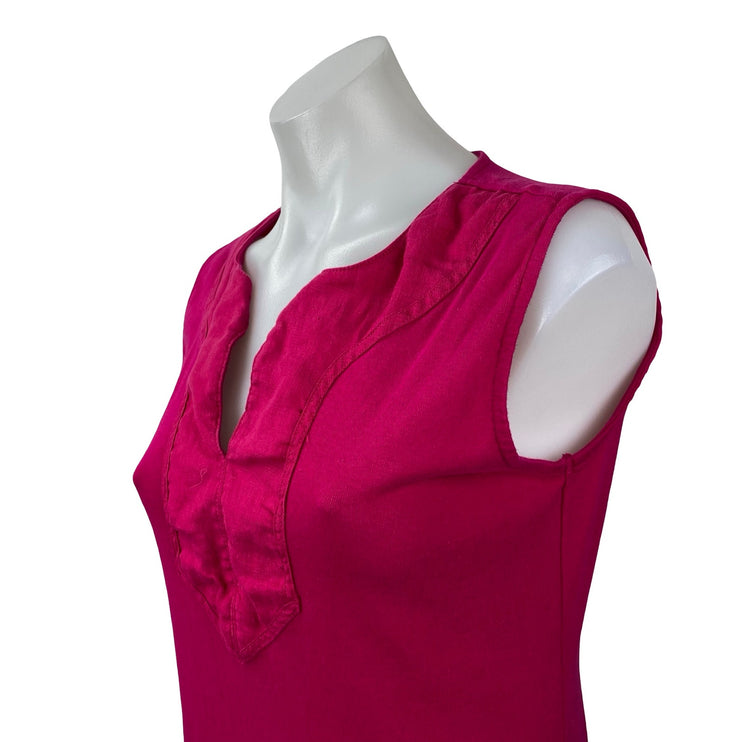 Lauren Ralph Lauren Pink Sleeveless Notch V Neck Tank A Line Mini Dress Size M