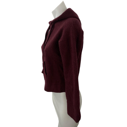 Naadam 100% Cashmere Women's Long Sleeve Crop Sweater Hoodie Sweatshirt Top Sz M