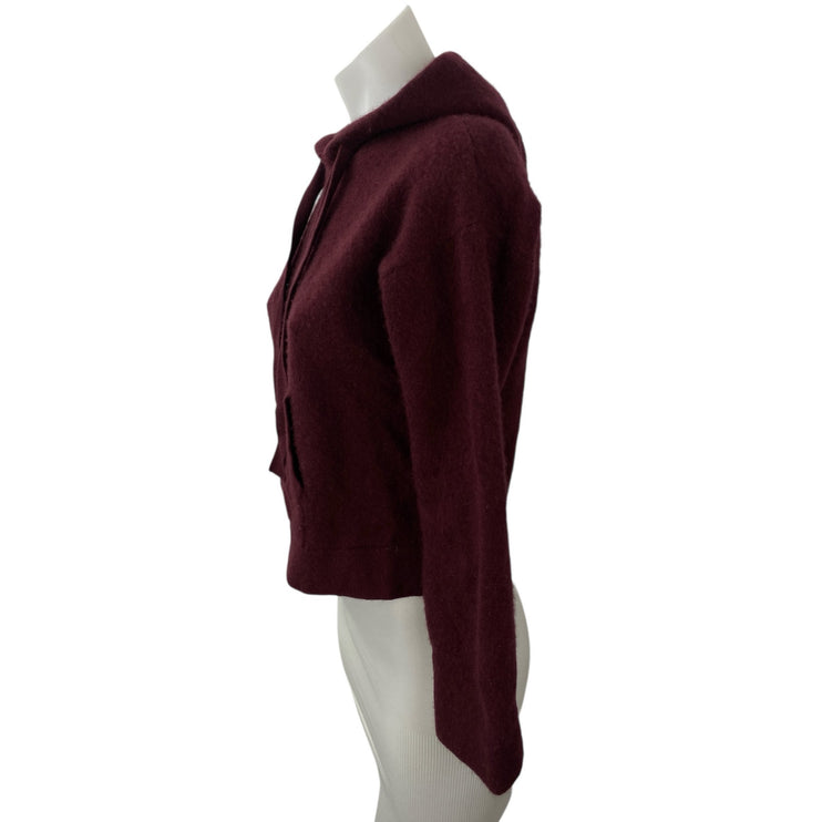 Naadam 100% Cashmere Women's Long Sleeve Crop Sweater Hoodie Sweatshirt Top Sz M