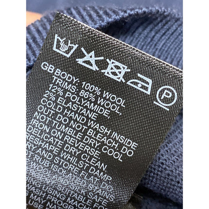 Reiss Men's Blue Wool Turtleneck Long Sleeve 1/4 Zip Sweatshirt Sweater Top S