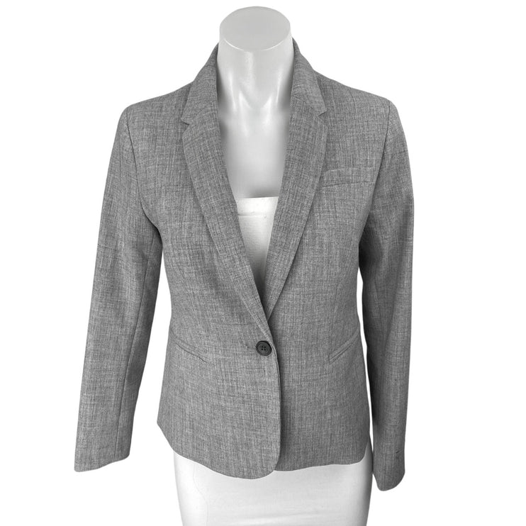 Banana Republic Women's Gray Long Sleeve One Button Blazer Coat Jacket Size 0P