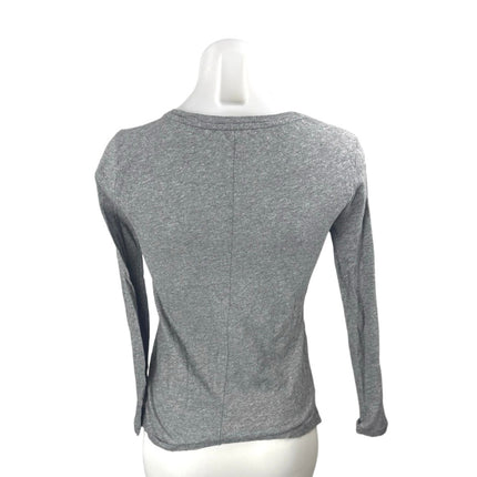 Madewell Womens Gray Heather Knit Long Sleeve Round Neck T Shirt Tee Top Size XS