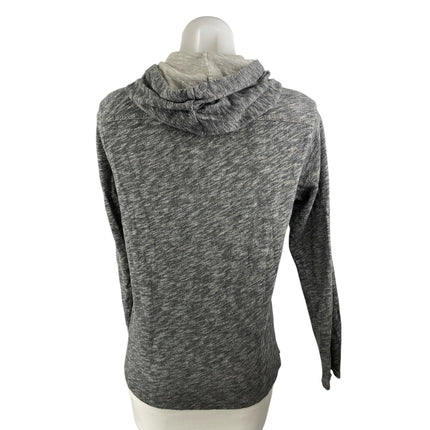 Vince Women's Heather Gray Long Sleeve Hoodie Hooded Henley Sweatshirt Size S