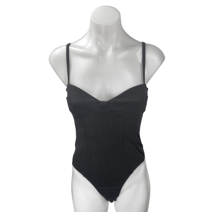 Princess Polly Black Sleeveless Corset Bustier Cami Tank Bodysuit Top Size 2