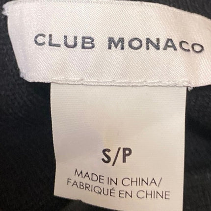 Club Monaco Women's Black Half Sleeve Mock Neck Pullover Sweater Blouse Top Sz S