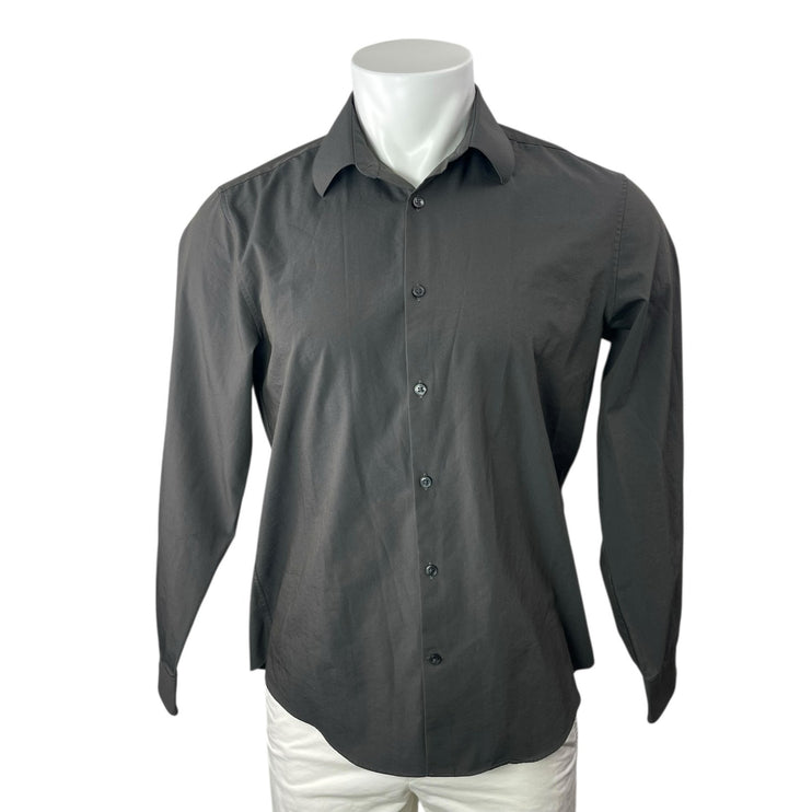 Calvin Klein Men's Gray Extreme Slim Fit Long Sleeve Button Up Dress Shirt 32/33