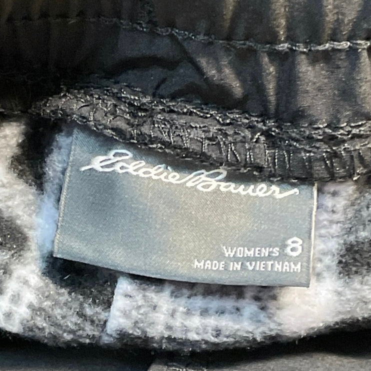 Eddie Bauer Womens Black Elastic Waist Straight Leg Cargo Trousers Pants Size 8