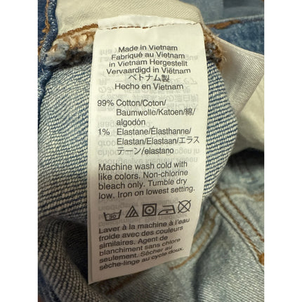 Madewell The Perfect Vintage Blue High Rise Distressed Straight Denim Jeans 32