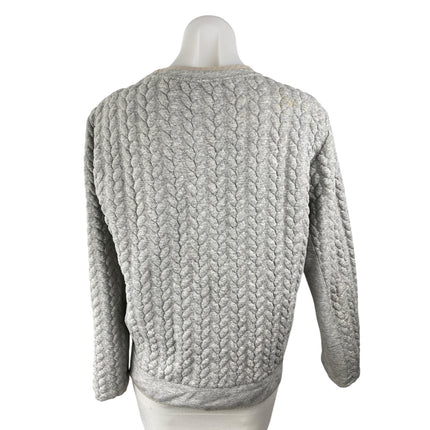 Zara Women's Gray Cable Knit Long Sleeve Crew Neck Pullover Sweater Top Size S