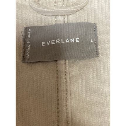 Everlane Women's Cream Corduroy Long Sleeve Button Pockets Shirt Jacket Size L