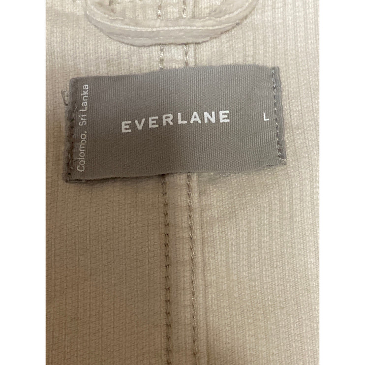 Everlane Women's Cream Corduroy Long Sleeve Button Pockets Shirt Jacket Size L