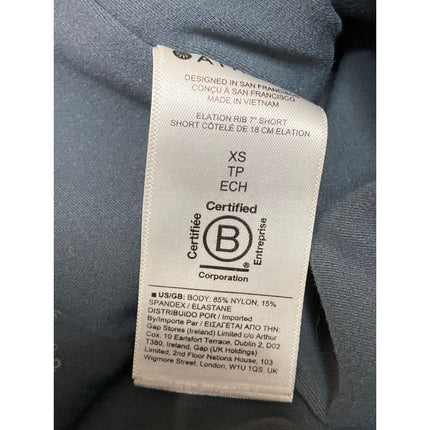 Athleta Elation Blue Gray Rib Knit High Rise  Athletic Running Biker Shorts XS