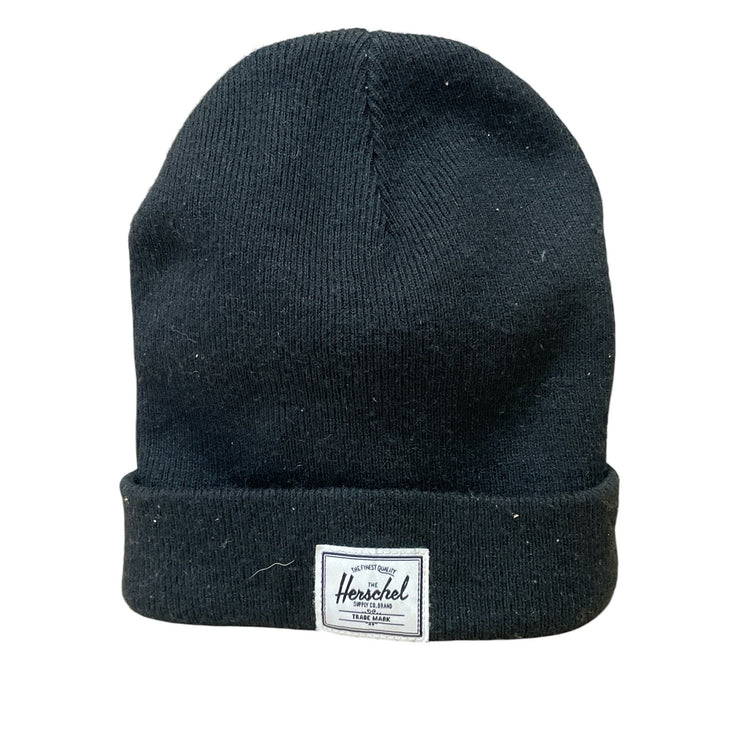 Herschel Supply Co. Women's Black Foldover Cuffed Bonnet Beanie Hat Cap Size OS