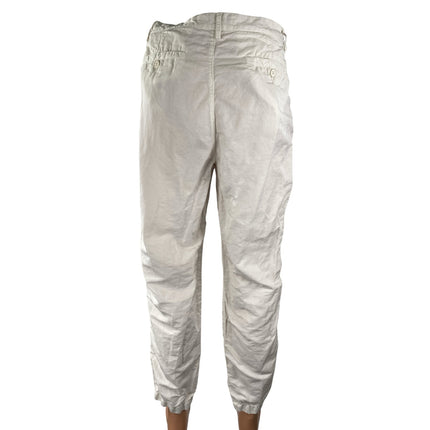 Orlebar Brown Men's White Linen High Rise Wide Leg Utility Trousers Pants Sz 30