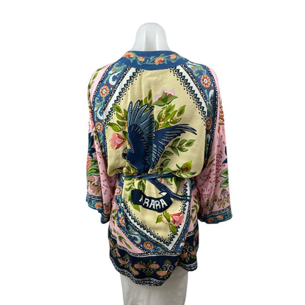 Farm Rio Kimono Sonho Belo Farm Fruits Paisley Tie Waist Blouse Top One Size