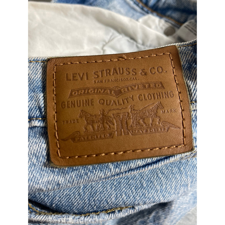 Levi's Ribcage Straight Ankle Blue Distressed Light Wash Denim Jeans Size 28