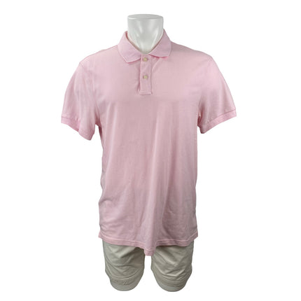 J.Crew Flex Pique Men's Pink Short Sleeve Golf Casual Polo Shirt Top Size L