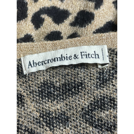 Abercrombie & Fitch Beige Black Leopard Sleeveless V Neck Sweater Tank Top Sz M