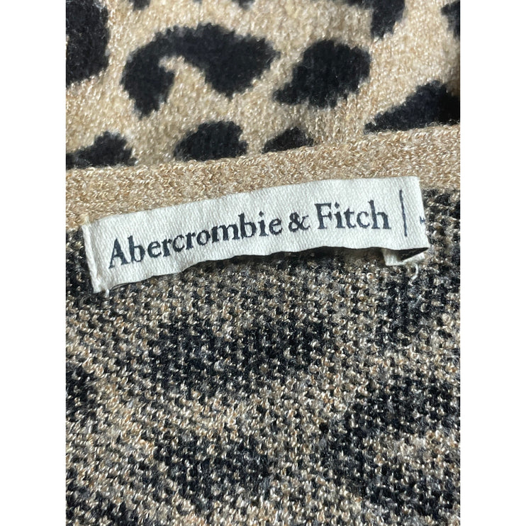 Abercrombie & Fitch Beige Black Leopard Sleeveless V Neck Sweater Tank Top Sz M