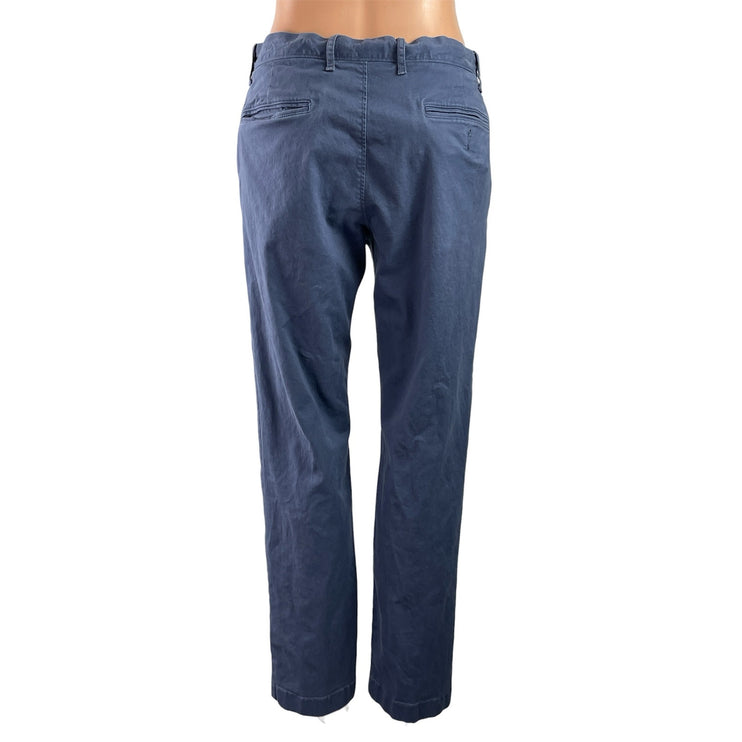 J.Crew 770 Womens Blue Mid Rise Straight Leg Chino Khaki Trousers Pants Size 30